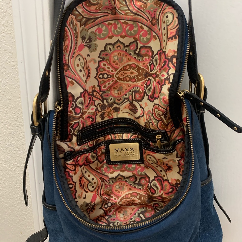 MAX NEW YORK SUEDE BLUE CROSSBODY BAG